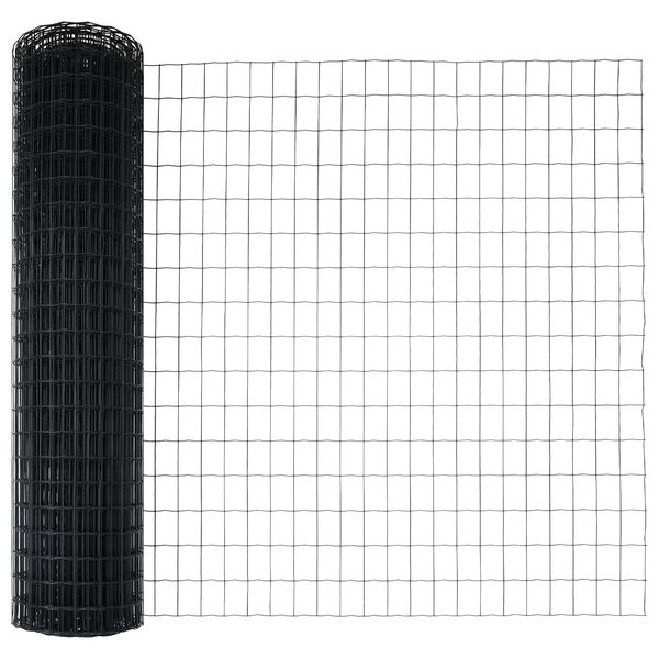 vidaXL Eurozaun Grau 1 x 10 m PVC-beschichtetes Eisen