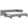 vidaXL Tagesbett Ausziehbar mit Matratze Hellgrau 90x200 cm Stoff