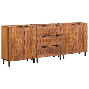 vidaXL Sideboard 3 pcs Akazienbraune Oberfl&auml;che 60 x 33 x 75 cm