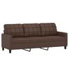 vidaXL 3-Sitzer-Sofa mit Hocker Braun 180 cm Kunstleder