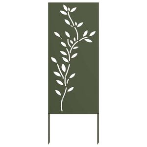 vidaXL Garten Sichtschutz-Leinwand Floral Olivgr&uuml;n 50 x 140 cm