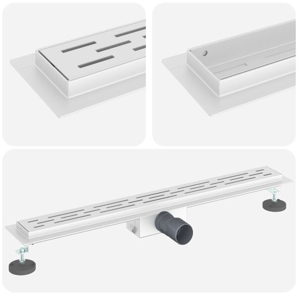 vidaXL Duschabfluss mit Liniendesign Silber 70 cm Edelstahl 304