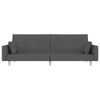 vidaXL Schlafsofa 2-Sitzer mit 2 Kissen Dunkelgrau Stoff