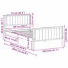 vidaXL Bettgestell Braun und hellgrau 100 x 200 cm Massivholz Kiefer