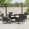 vidaXL Garten Essgruppe mit Kissen 5 pcs Schwarz Poly-Rattan