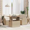 vidaXL Gartensofa-set mit Kissen 5 pcs Beige und Creme Poly-Rattan