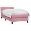 vidaXL Boxspringbett mit Matratze Rosa 100x220 cm Samt