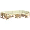 vidaXL Outdoor-Sofagarnitur mit Kissen 11 pcs Wei&szlig; und Creme