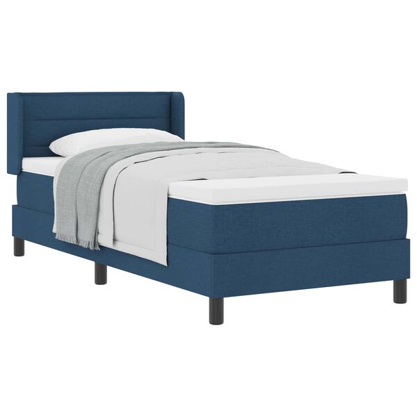 vidaXL Boxspringbett mit Matratze Blau 200 x 80 cm Polyester