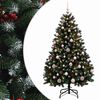vidaXL K&uuml;nstlicher Weihnachtsbaum, gr&uuml;n, mit Kugeln 150 cm 150 LEDs