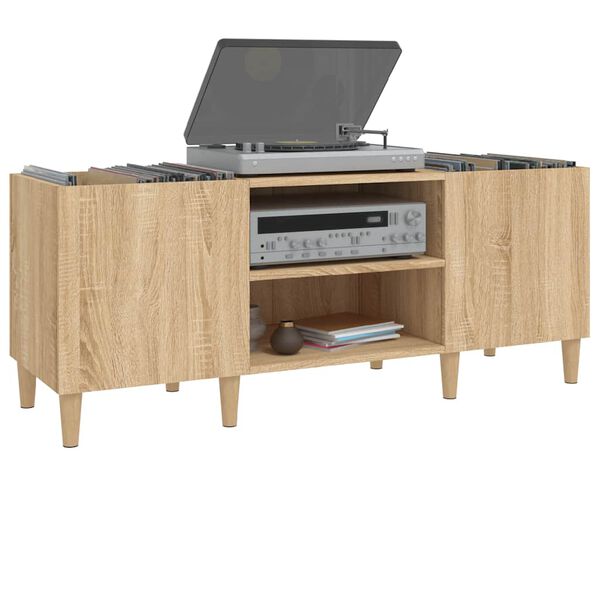 vidaXL Schallplattenschrank Sonoma-Eiche 121 x 38 x 48 cm Holzwerkstoff