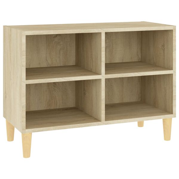 vidaXL TV-Schrank mit Massivholz-Beinen Sonoma-Eiche 69,5x30x50 cm