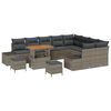 vidaXL Gartensofa-set mit Kissen 12 pcs Grau Poly-Rattan