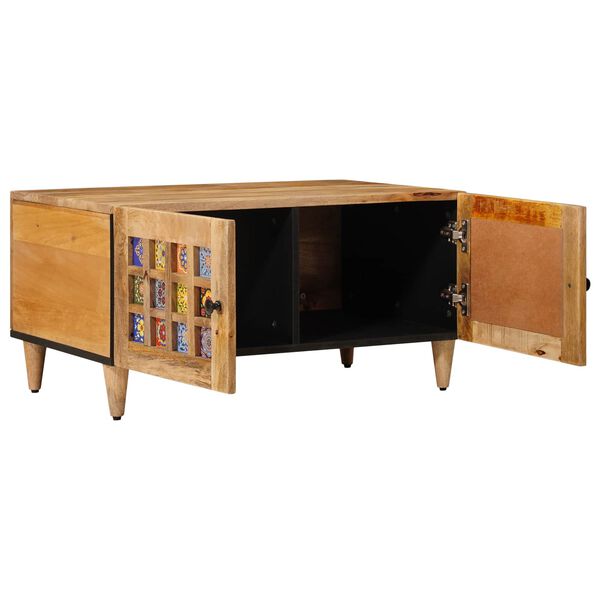 vidaXL Couchtisch Natur 80 x 50 x 40 cm Massivholz Mango