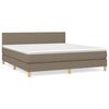 vidaXL Boxspringbett mit Matratze Taupe 180x200 cm Stoff