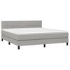 vidaXL Boxspringbett mit Matratze & LED Hellgrau 180x200 cm Stoff