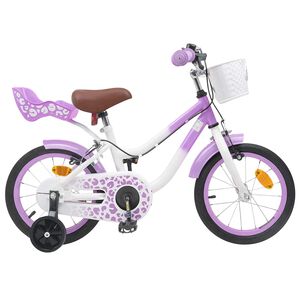 vidaXL Kinderfahrrad 12 Zoll f&uuml;r 2-4 Jahre alt Lila