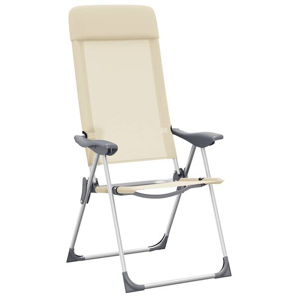 vidaXL Klappbare Campingst&uuml;hle 2 Stk. Aluminium Creme