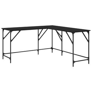 vidaXL Schreibtisch Schwarz 149x149x75 cm Holzwerkstoff