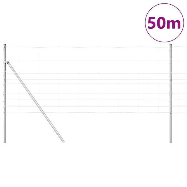 vidaXL Zaunpfosten Galvanisiert 50 x 1 m Stahl