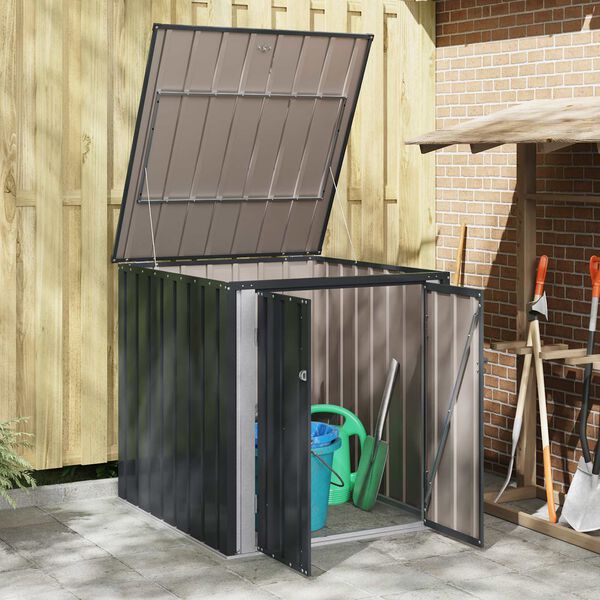 vidaXL Gartenlagerbox Schwarz 101,5 x 107 x 100 cm Stahl