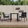 vidaXL 3-tlg. Garten-Essgruppe mit Kissen Poly Rattan und Stahl