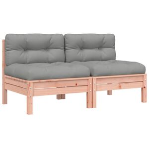 vidaXL Gartensofa ohne Armlehnen mit Kissen 2Stk. Massivholz Douglasie