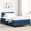 vidaXL Boxspringbett mit Matratze mit Kopfteil Blau 120 x 200 cm Stoff