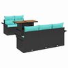 vidaXL Garten-Sofa-Set mit Kissen 6 pcs Schwarz und blau