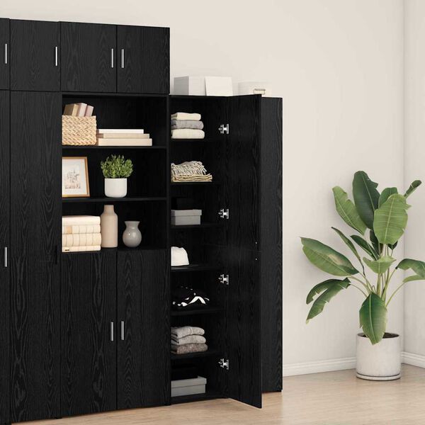 vidaXL Highboard Schwarz Eichen-Optik 40 x 42,5 x 185 cm