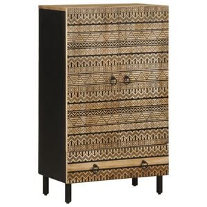 vidaXL Highboard 60x33,5x100 cm Raues Mangoholz
