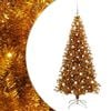 vidaXL Weihnachtsbaum mit 300 LEDs mit St&auml;nder Gold 180 cm PET