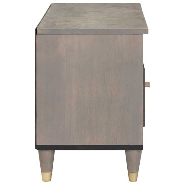 vidaXL TV-Schränk mit Schubladen Grau 80 x 33 x 46 cm Massivholz Mango