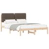 vidaXL Bettgestell mit gepolstertem Kopfteil Taupe 140 x 190 cm