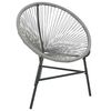vidaXL Garten-Mondstuhl Poly-Rattan Grau