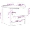 vidaXL Bettschrank 2 pcs Altholz 40 x 39 x 40 cm Holzwerkstoff