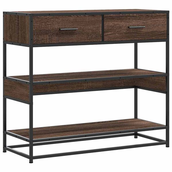 vidaXL Konsolentisch Braun Eichen-Optik 90x35x80 cm Holzwerkstoff