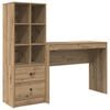 vidaXL Schreibtisch mit Schubladen mit Regal 2 pcs Artisan-Eiche