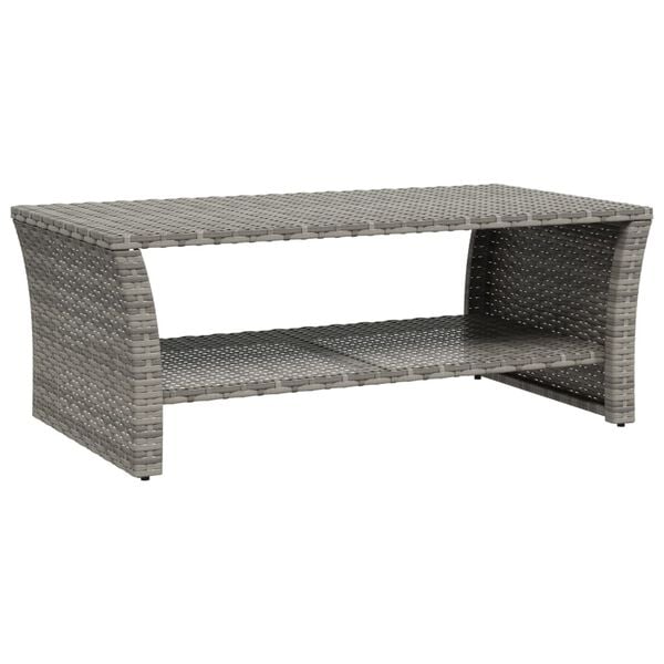 vidaXL Couchtisch Grau 100x50x40 cm Poly Rattan