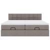 vidaXL Ottoman-Bett mit Matratzen & LEDs Taupe 200x200 cm Stoff