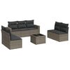 vidaXL 8-tlg. Garten-Sofagarnitur mit Kissen Grau Poly Rattan