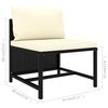 vidaXL 11-tlg. Garten-Lounge-Set mit Kissen Poly Rattan Schwarz