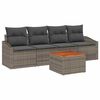vidaXL Gartensofa-set 5 Stk. Grau Poly-Rattan