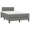 vidaXL Boxspringbett mit Matratze & LED Dunkelgrau 120x190 cm Stoff