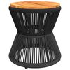 vidaXL Couchtisch mit Drahtgestell Schwarz Ø 45x44 cm Akazienholz