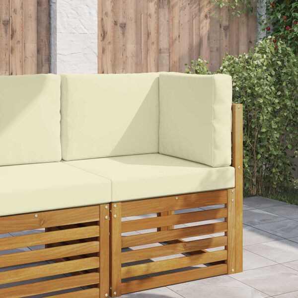 vidaXL Sofakissen f&uuml;r drau&szlig;en 3 pcs Creme Polyester