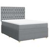 vidaXL Boxspringbett mit Matratze Hellgrau 160x200 cm Stoff