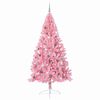 vidaXL K&uuml;nstlicher vorbeleuchteter Weihnachtsbaum Rosa 240 cm PVC