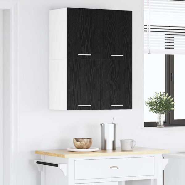 vidaXL H&auml;ngeschrank 2 pcs Schwarze Eiche und Wei&szlig; 60 x 31 x 40 cm