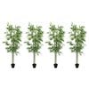 vidaXL Kunstbambusbaum 4 pcs Gr&uuml;n 60 x 18 x 190 cm Stoff und Bambus